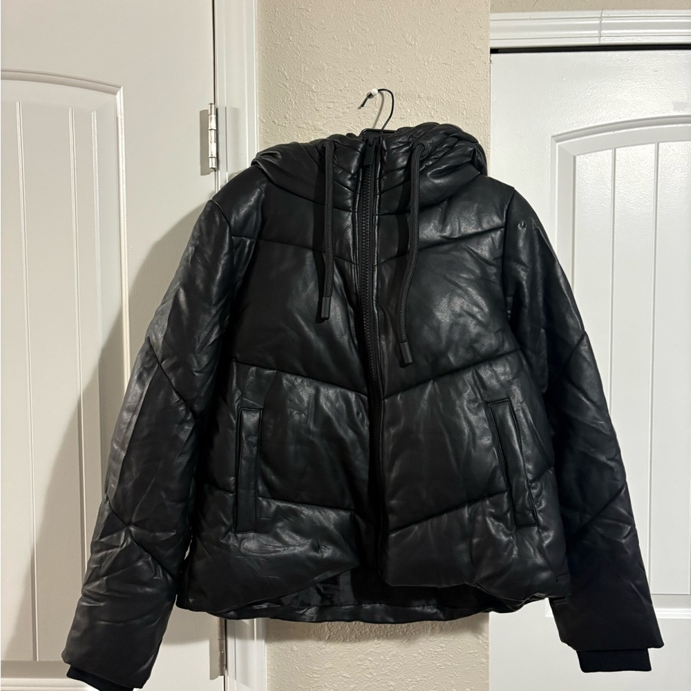 Black Puffer Jacket with Hood